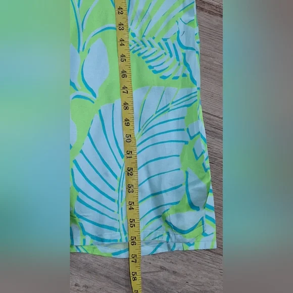 Boston Proper One Shoulder Maxi Dress Green Blue Tropical Print  Sz 12 #1917 - Picture 8 of 10